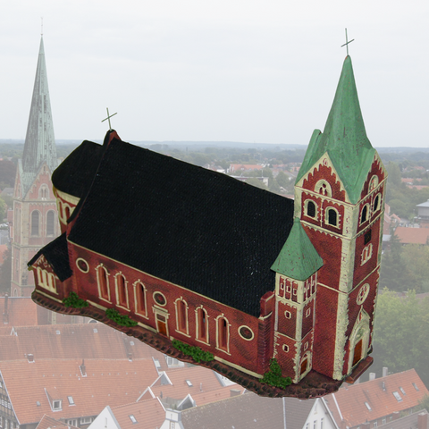 Bonifatius Kirche Lingen - Miniatur Keramikfigur